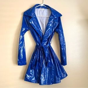 Blue rain coat